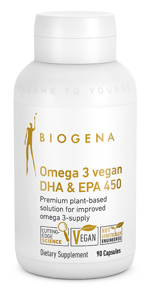 Biogena, Omega 3 Vegan DHA & EPA 450 GOLD 90 Capsules Blossom Natural